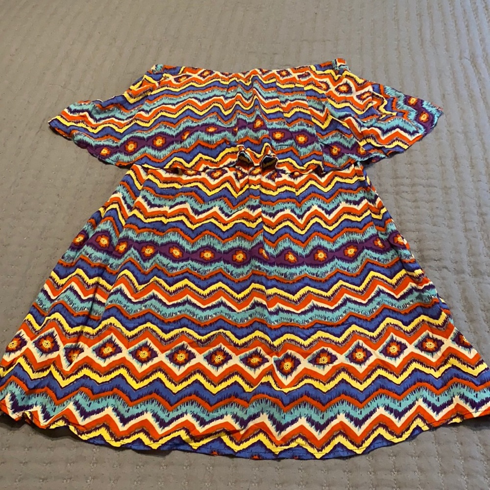 Colorful Strapless Dress